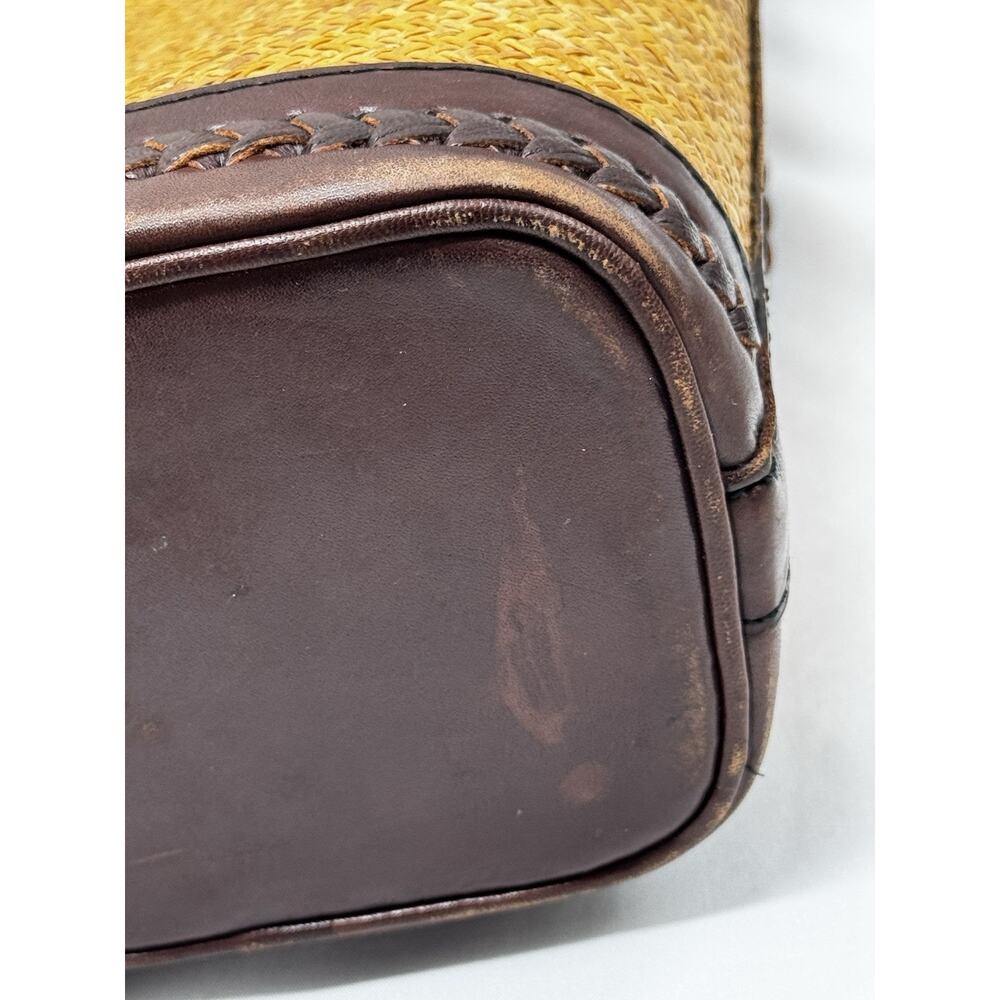 Women's Elliot Lucca Brown Straw & Leather Purse Tote Beach Resortwear Vacation - Picture 6 of 14